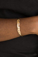 Business As Usual Bracelets   736-Lovelee's Treasures-black,bracelets,braided,cuff,dainty,gold,jewelery