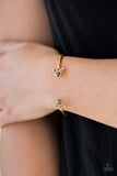 Paparazzi ~ A Bit Rich Bracelet-Lovelee's Treasures-bracelets,cuff,gold,jewelry,multi,regal hematite rhinestone