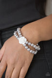 Posh and Posy - Silver Bracelets New Arrivals-Lovelee's Treasures-bracelets,jewelry,pearls,resin rose,silver,stretchy bands