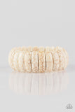 Peacefully Primal - White   Bracelets-Lovelee's Treasures -bracelets,earthy,jewelery,stretchy band,white