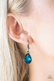 So Sorority   Necklaces   736-Lovelee's Treasures-blue,blue teardrop gem,gunmetal,jewelery,necklaces,toggle closure
