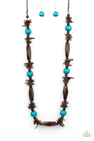 Cozumel Coast - Blue Necklaces New Arrivals-Lovelee's Treasures-blue,jewelry,necklaces,new 5/25/21,sliding knot closure,wood wooden