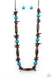 Cozumel Coast - Blue Necklaces New Arrivals-Lovelee's Treasures-blue,jewelry,necklaces,new 5/25/21,sliding knot closure,wood wooden