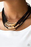 Walk The WALKABOUT   Necklaces-Lovelee's Treasures-black,gold,jewelery,necklaces,suede