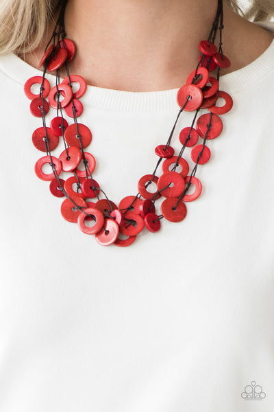 Wonderfully Walla Walla  Necklaces-Lovelee's Treasures-button loop closure,jewelery,necklaces,red,vivacious,wooden