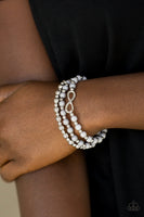 Immeasurably Infinite   Bracelets   727-Lovelee's Treasures-bracelets,gray,infinity charm,jewelery,silver,stretchy band