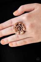 FLOWERBED and Breakfast - Copper Rings-Lovelee's Treasures-blooms,copper,copper petals,jewelery,rings,stretchy band