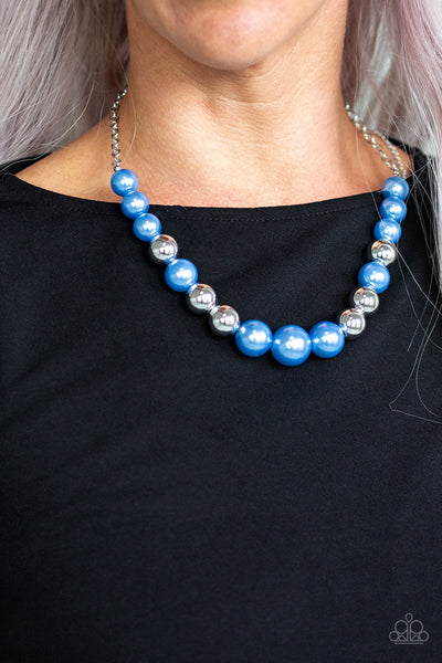 Take Note - Blue Necklaces New Arrivals-Lovelee's Treasures-blue,jewelry,necklaces,new arrivals 4/22/21,pearly blue bead,silver,silver beads