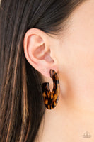 Tropically Torrid Earrings-Lovelee's Treasures-acrylic,brown,earrings,jewelery,standard post fitting