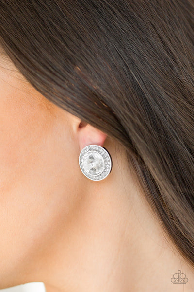 What Should I BLING?  Earrings-Lovelee's Treasures-earrings,glassy white rhinestones,jewelery,post,silver,white gem