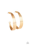 Live Wire - Gold Earrings-Lovelee's Treasures-2" in diameter,earrings,gold,hoop,jewelry,standard post fitting