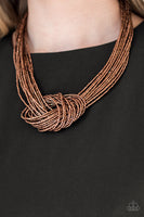 Knotted Knockout Necklaces-Lovelee's Treasures-copper,jewelery,knotted,necklaces,seed beads