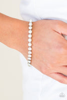 Out Like A SOCIALITE Bracelets-Lovelee's Treasures-bracelets,jewelery,pearly white beads,silver,white rhinestone