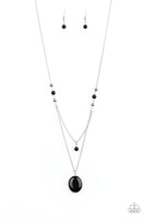Time To Hit The ROAM - Black  Necklaces-Lovelee's Treasures-glassy black beads,jewelery,necklaces,silver