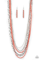 Industrial Vibrance Necklaces-Lovelee's Treasures-jewelery,necklaces,orange,silver