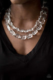 Ice Bank - White Necklaces  New  Arrivals-Lovelee's Treasures-emerald cut beads,jewelry,necklaces,white