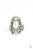 GLEAM Big   Rings-Lovelee's Treasures-cat's eye,filigree,jewelery,rings,silver,stretchy band,white