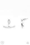 Glowing Glimmer Earrings-Lovelee's Treasures-bowing silver frame,dainty silver teardrop,earrings,glassy white rhinestones,jewelry,standard post fitting,white