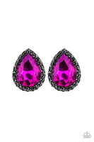 Dare To Shine Earrings-Lovelee's Treasures-earrings,glittery hematite rhinestones,jewelery,pink teardrop,post
