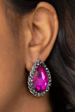 Dare To Shine Earrings-Lovelee's Treasures-earrings,glittery hematite rhinestones,jewelery,pink teardrop,post