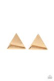 Die TRI-ing   Earrings      735-Lovelee's Treasures-earrings,gold,jewelery,post,triangle