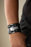 Rural Ranger    Bracelets-Lovelee's Treasures-adjustable snap closure,black,bracelets,jewelery,leather,leather band,men