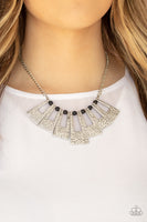 Terra Takeover  Necklaces-Lovelee's Treasures-black,hammered,jewelery,necklaces,rectangular frames,silver