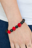 Purpose  Red  762-Lovelee's Treasures-black,bracelets,jewelery,red,stretchy band,urban