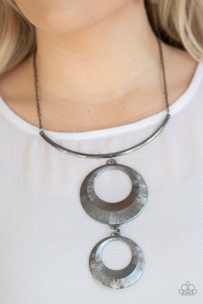 Egyptian Eclipse Necklaces-Lovelee's Treasures-edgy stacked pendant,gunmetal,jewelery,necklaces,scratch finish