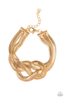 Paparazzi ~ To The Max - Gold  Bracelets-Lovelee's Treasures-bracelets,gold,jewelery,knot,men,mens,unisex,urban