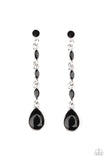 Must Love Diamonds  Earrings-Lovelee's Treasures-black,earrings,jewelery,post,silver
