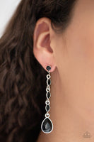 Must Love Diamonds  Earrings-Lovelee's Treasures-black,earrings,jewelery,post,silver