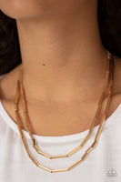 Paparazzi ~ A Pipe Dream - Gold Necklaces-Lovelee's Treasures-dainty,edgy,gold,jewelry,layers,metallic,necklaces,silver