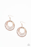 Metallic Ruffle Earrings-Lovelee's Treasures-earrings,hoops,jewelery,rose gold,standard fishhook fitting