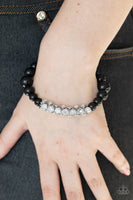 Traffic-Stopping Sparkle Bracelets-Lovelee's Treasures-black,black beads,bracelets,jewelery,silver,white rhinestones