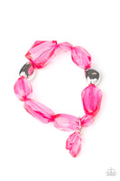 Gemstone Glamour - Pink  Bracelets-Lovelee's Treasures-bracelets,crystal,jewelery,pink,stretchy band