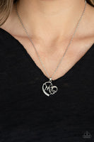 Mom Moments   Necklaces-Lovelee's Treasures-dainty white rhinestones,heart frame,jewelry,mom,necklaces,silver