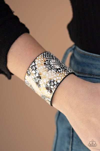 Serpent Shimmer Bracelets-Lovelee's Treasures-adjustable snap closure,bracelets,jewelery,leather,shimmer,white
