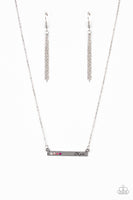 Moms Do It Better  Necklaces-Lovelee's Treasures-dainty rhinestones,jewelery,mom,necklaces,pink,rectangular frame,silver,white to dark pink