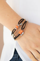 Rocky Mountain Rebel  Bracelets-Lovelee's Treasures-bracelets,brown suede,jewelery,layered look,ora,orange