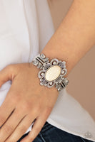 Mojave Mystic - White  Bracelets-Lovelee's Treasures-bracelets,cuff,flowering silver,jewelery,silver,white stone bead
