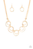 Paparazzi ~ Asymmetrical Adornment - Gold  Necklaces-Lovelee's Treasures-asymmetrical,gold,jewelery,necklaces,refined flair