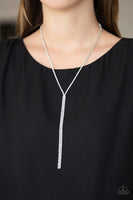 Inner STARLIGHT       Necklaces-Lovelee's Treasures-glassy white rhinestones,jewelery,necklaces,silver,twinkling tassels