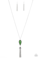 Zen Generation   Necklaces    743-Lovelee's Treasures-green,green stone,jewelery,necklaces,silver,teardrop