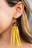 Easy To PerSUEDE Earrings-Lovelee's Treasures -earrings,jewelery,suede,yellow