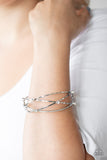 Cosmic Sparkle  Bracelets-Lovelee's Treasures-bangles,bracelets,crisscross,jewelery,silver,white rhinestones