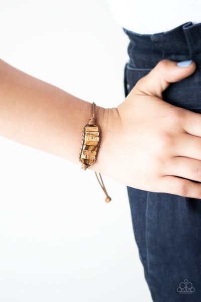 Canyon Warrior Bracelets-Lovelee's Treasures-adjustable sliding knot closure,bracelets,brown cording,jewelery,natural stones