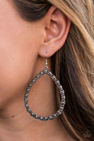 Galaxy Gardens  Earrings-Lovelee's Treasures-earrings,hematite,jewelery,rhinestones,silver,smoky