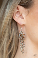 Instant Re-LEAF - Black-Lovelee's Treasures-airy,black,brown,earrings,jewelery,leaf,silver,standard fish hook