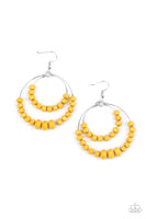 Paradise Party  Earrings  761-Lovelee's Treasures-earrings,fishhook fitting,jewelery,silver,yellow